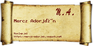 Mercz Adorján névjegykártya